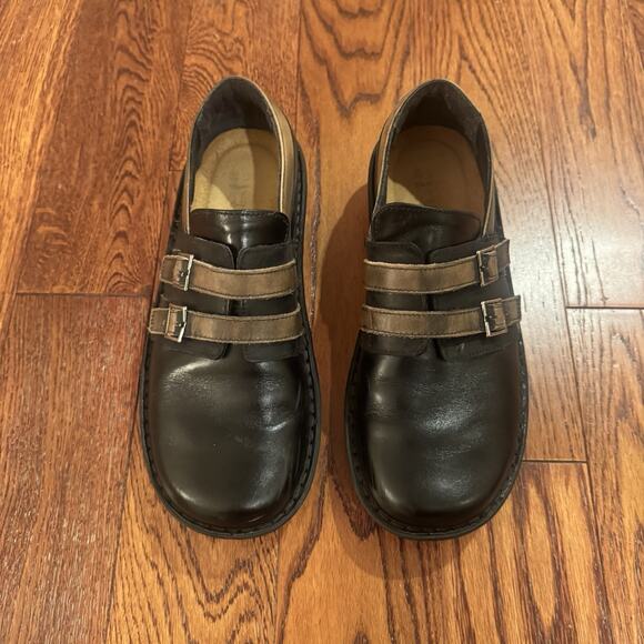 Naot Celesta Loafer Womens Shoe 7 7.5 EU 38 Black Leather Cork Insole Comfort - Picture 2 of 14